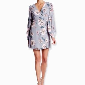 Everly‎ Floral Long Sleeve Wrap Dress​​​​